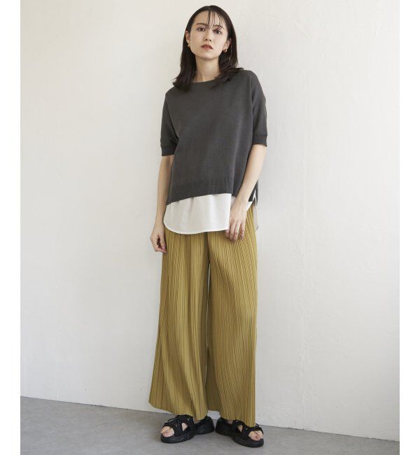 ikka「【2点セット】ドルマン裾ラメニットアンサンブル」|ニット・セーター|