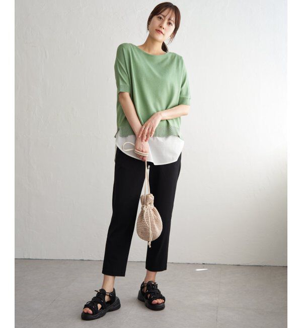 ikka「【2点セット】ドルマン裾ラメニットアンサンブル」|ニット・セーター|