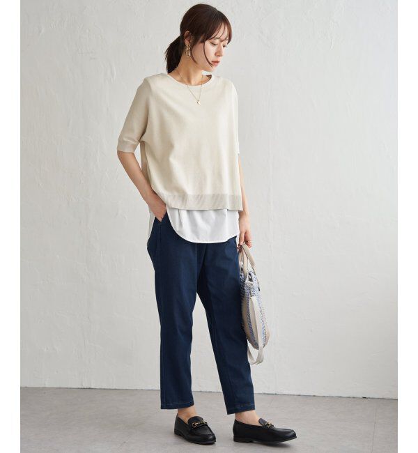 ikka「【2点セット】ドルマン裾ラメニットアンサンブル」|ニット・セーター|