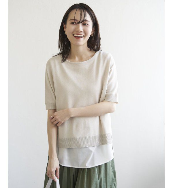 ikka「【2点セット】ドルマン裾ラメニットアンサンブル」|ニット・セーター|