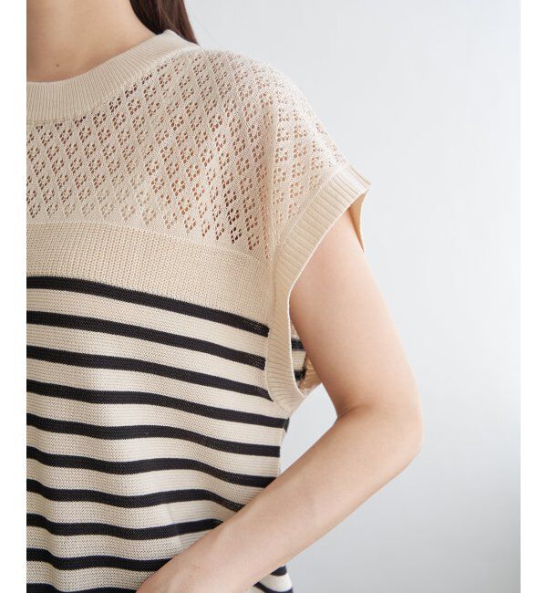 ikka「透かし編みニットプルオーバー」|プルオーバー|