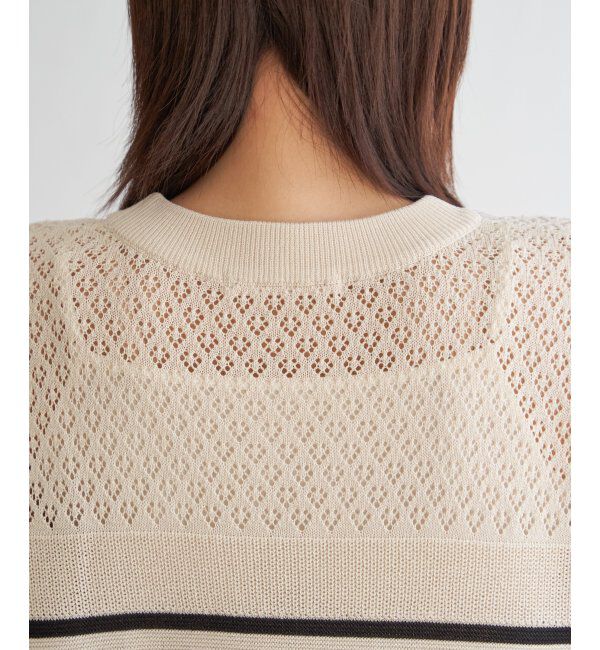 ikka「透かし編みニットプルオーバー」|プルオーバー|