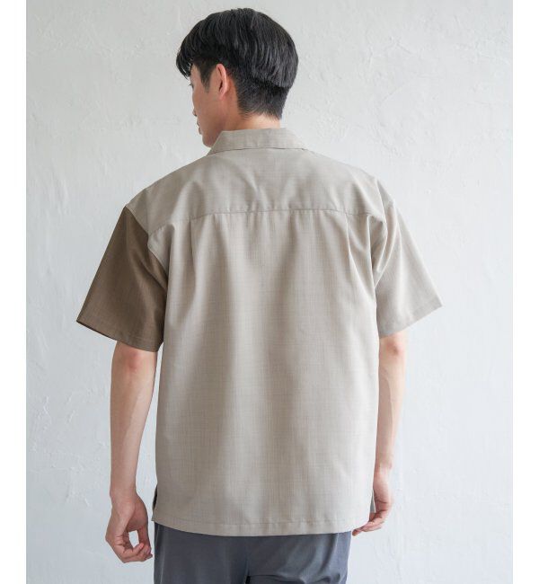 ikka「リネンライク切り替えオープンカラーシャツ」|シャツ・ブラウス|