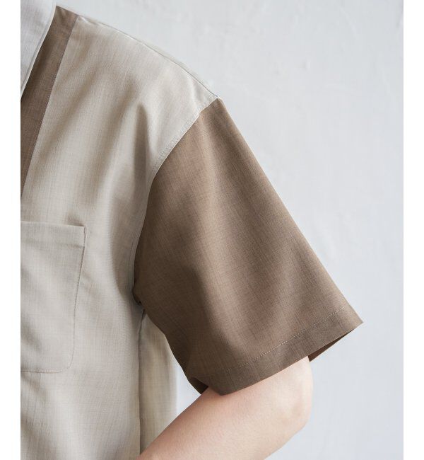 ikka「リネンライク切り替えオープンカラーシャツ」|シャツ・ブラウス|