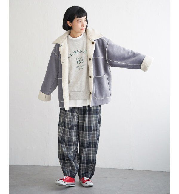 Lbc with Life「ボアコーデュロイリバーシブル襟付きジャケット」|ブルゾン・スタジャン|