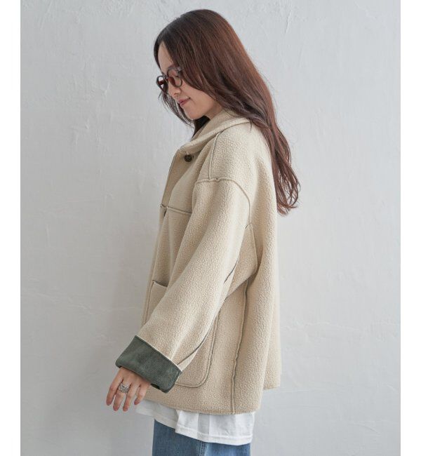 Lbc with Life「ボアコーデュロイリバーシブル襟付きジャケット」|ブルゾン・スタジャン|