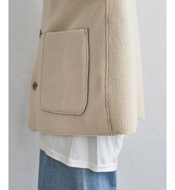 Lbc with Life「ボアコーデュロイリバーシブル襟付きジャケット」|ブルゾン・スタジャン|