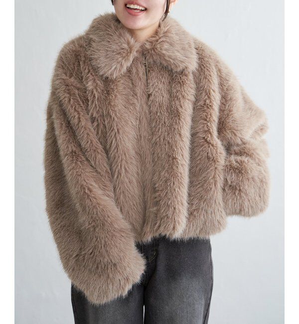 VENCE share style「シャギーファーショートコート」|ブルゾン・スタジャン|