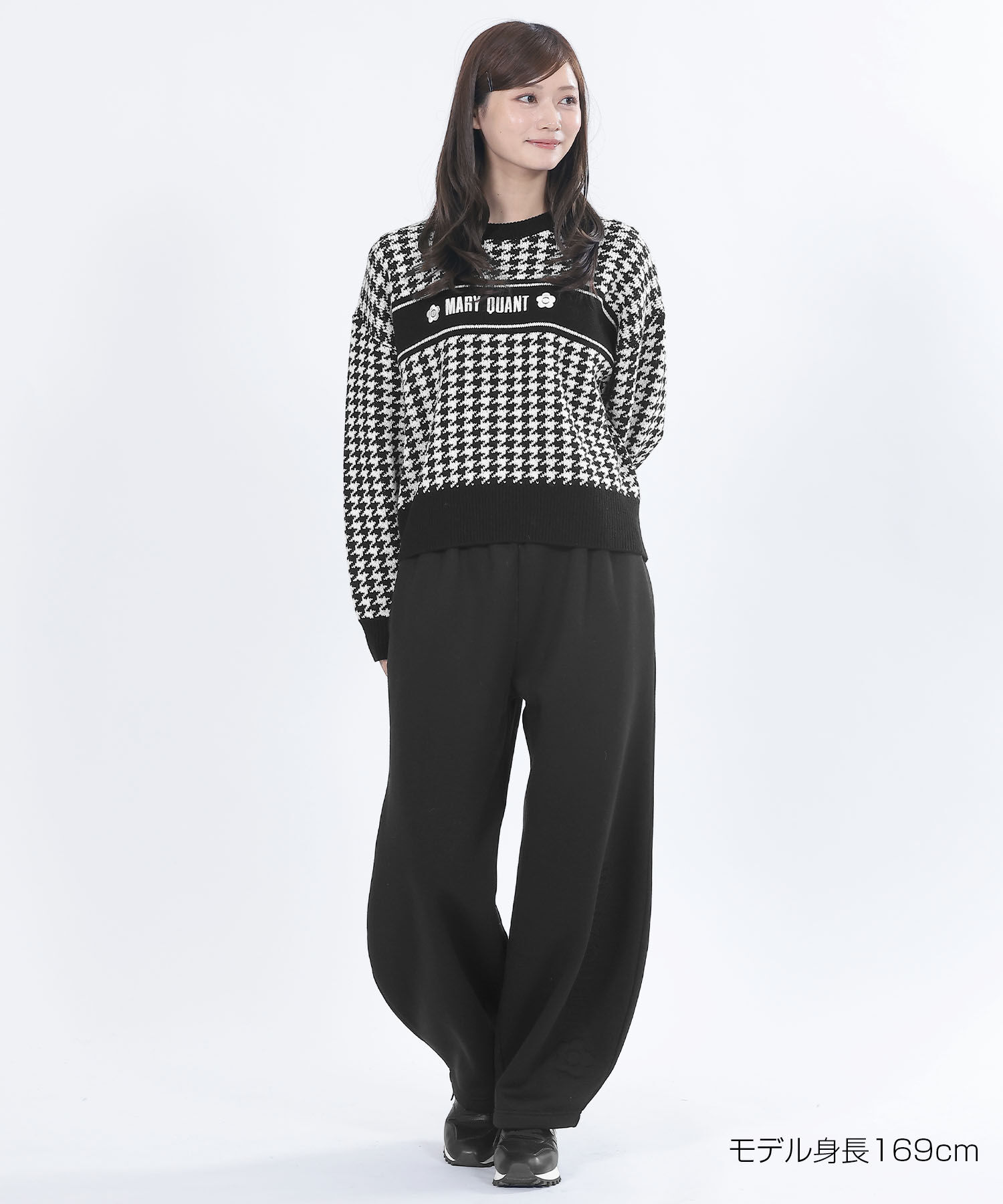 MARY QUANT「千鳥ロゴラインニット プルオーバー」|ニット・セーター|