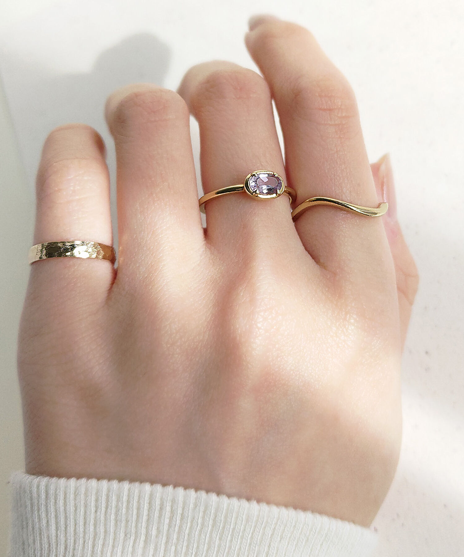  「silver925 ライトアメジスト オーバル リング（ニッケルフリー）」|リング|