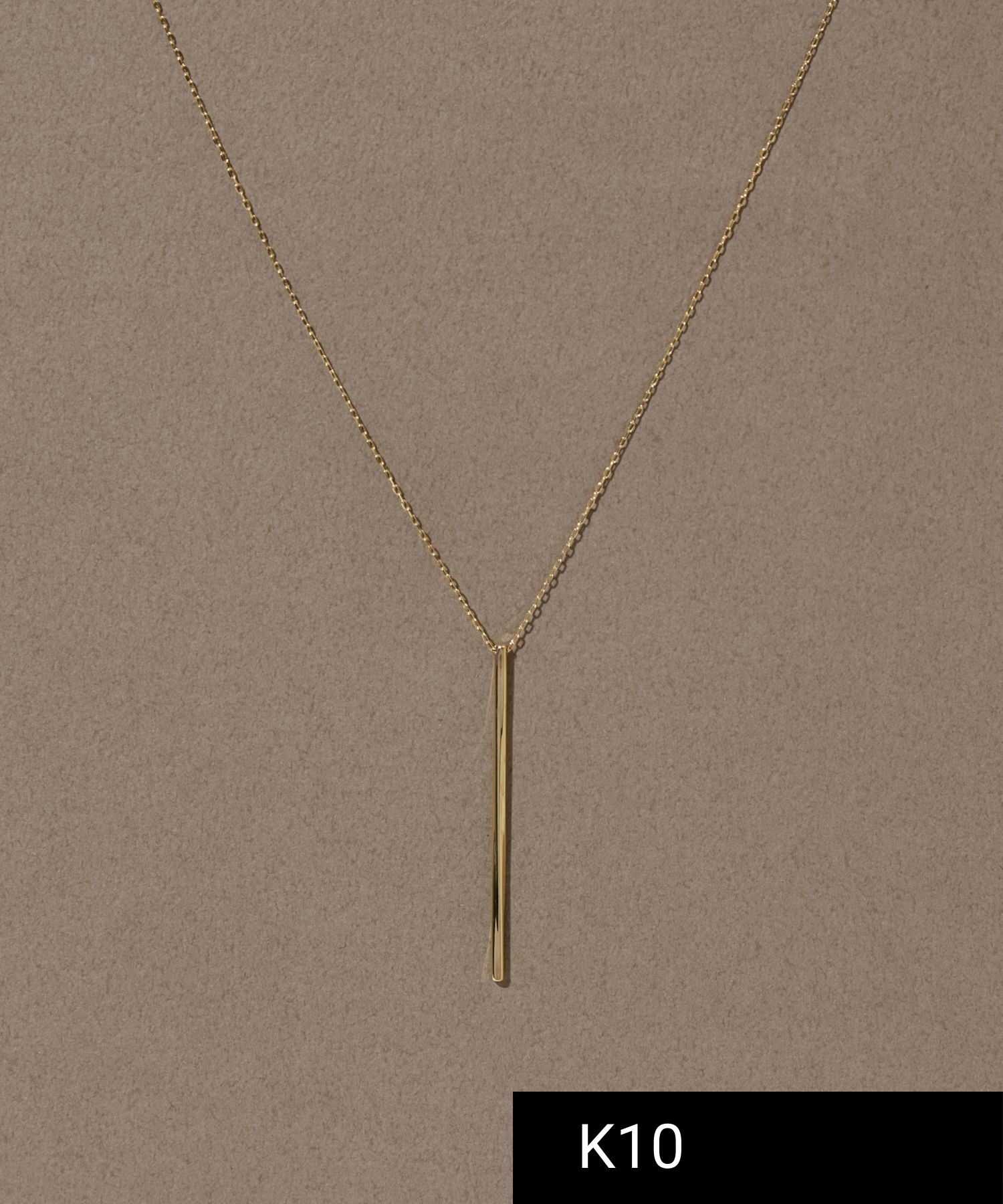 JUPITER「【K10】Y字ロングバーネックレス<45～50.5cm長さ調整可>」|ネックレス|ゴールド