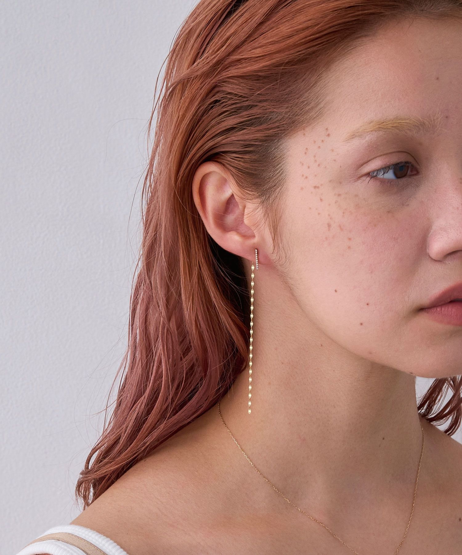 JUPITER「【K10】ダイヤモンドバーピアス /片耳」|ピアス|