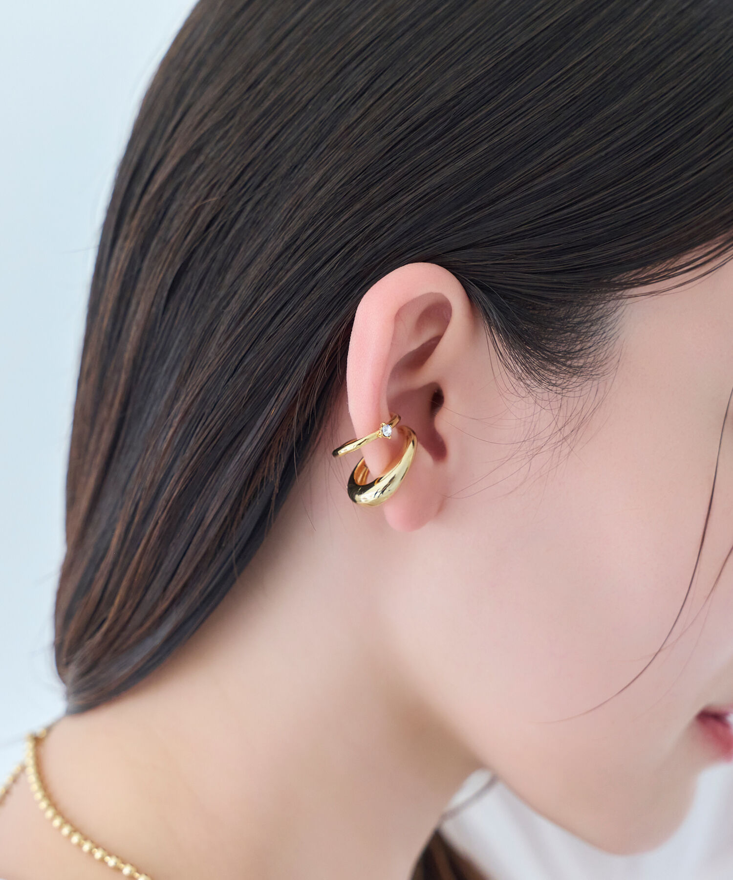 Phoebe「ドレッシングビジューイヤーカフ　ゴールド/片耳」|イヤーカフ|