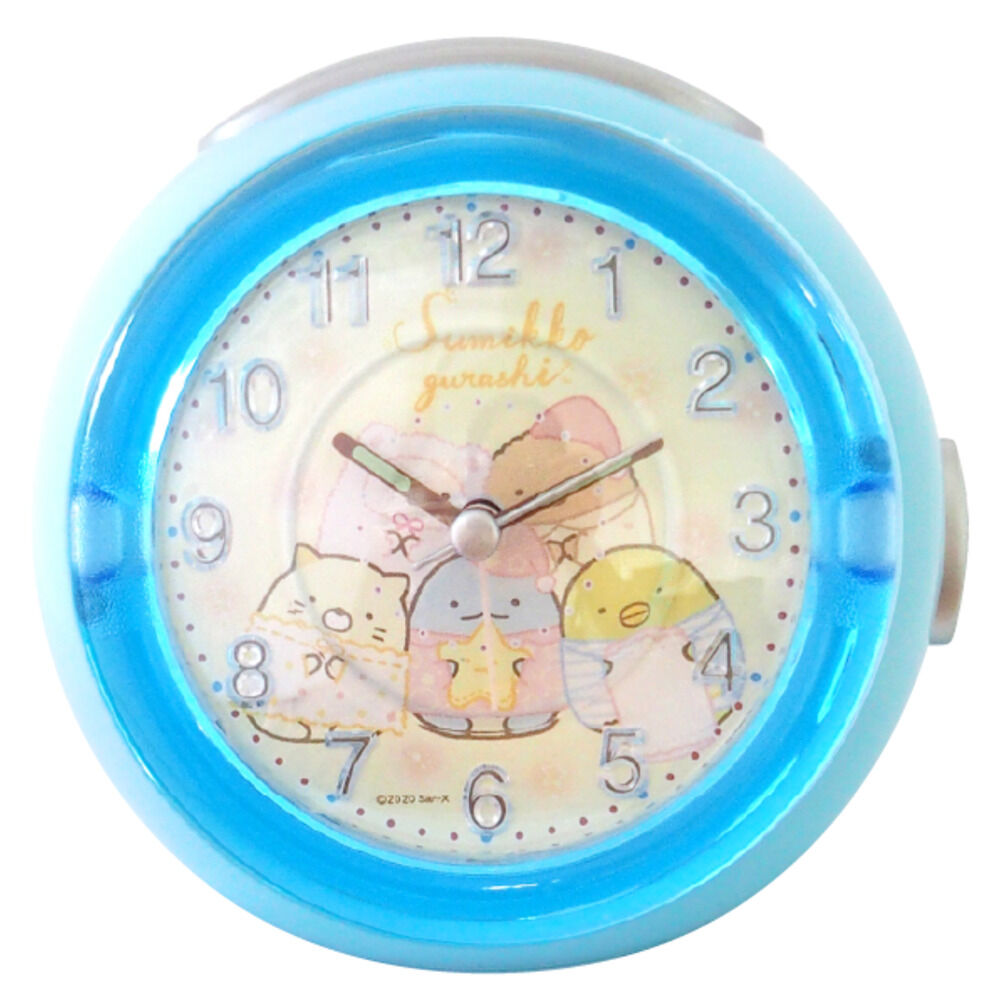 BACKYARD FAMILY「目覚まし時計 キャラクター 通販 すみっコぐらし グッズ 置時計 アナログ 小さい 置き時計 ミニ」|クロック・置時計|ブルー1