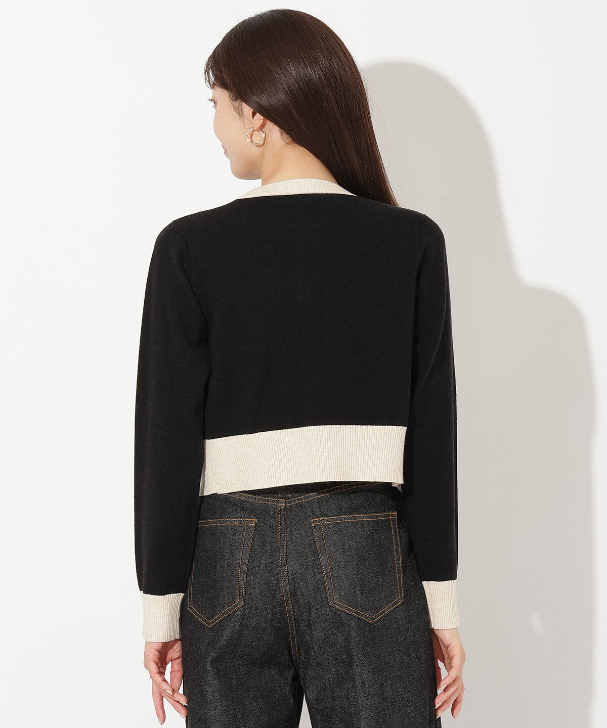 アンドクチュール「配色ニットアンサンブル」|カーディガン|