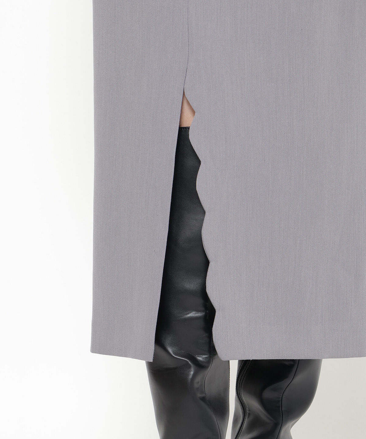 アンドクチュール「スカラップスリットタイトスカート」|タイト|