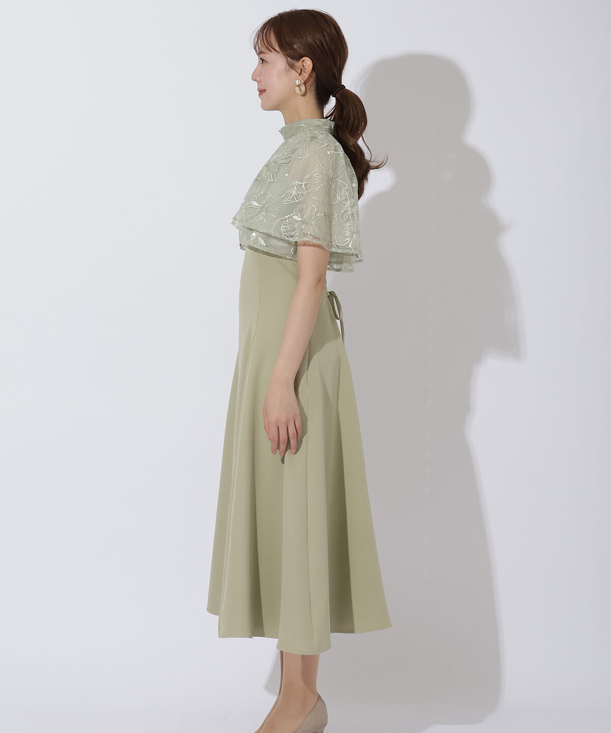 アンドクチュール「ラメフラワーチュールレイヤードドレス」|ドレス|