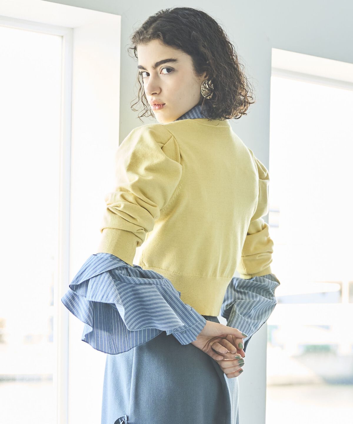 アンドクチュール「パワショルクルーネックカーディガン」|カーディガン|