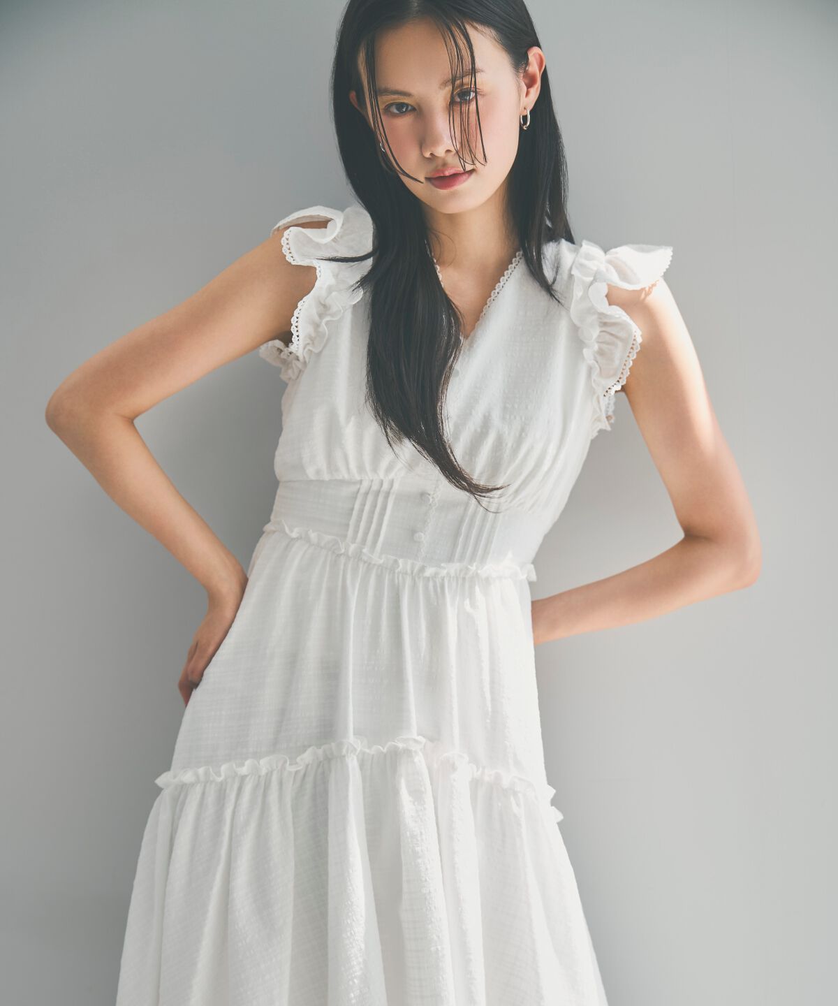 アンドクチュール「サッカーチェックティアードワンピース」|ワンピース|