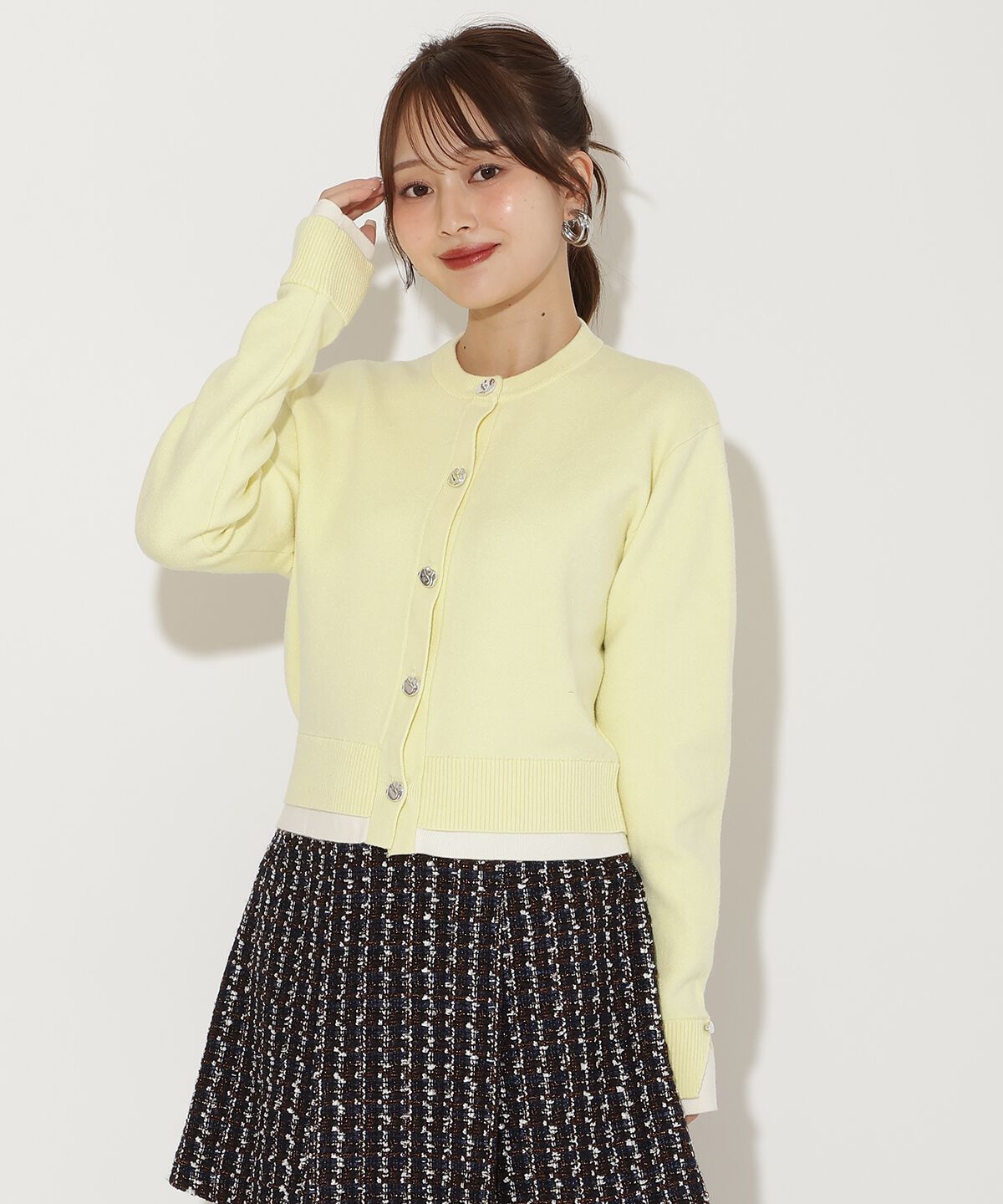 アンドクチュール「レイヤードライクニットカーデ」|カーディガン|