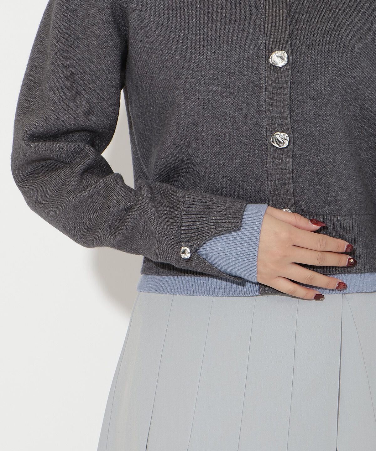 アンドクチュール「レイヤードライクニットカーデ」|カーディガン|