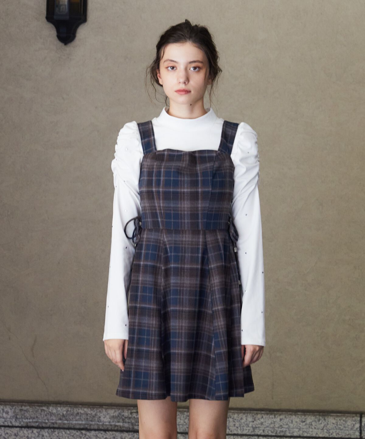 REDYAZEL「チェックサイドダブルリボンワンピース」|ワンピース|