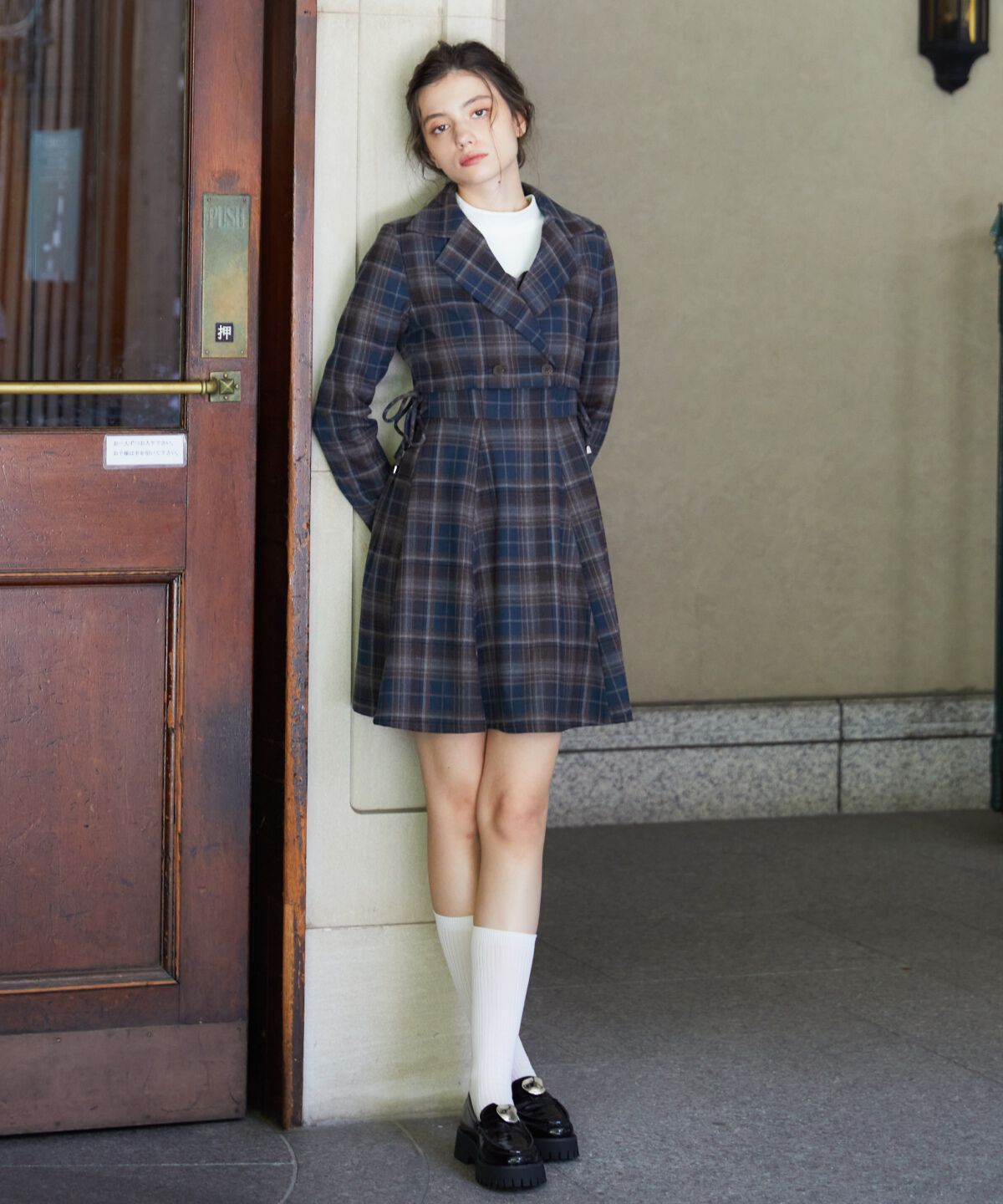 REDYAZEL「チェックサイドダブルリボンワンピース」|ワンピース|