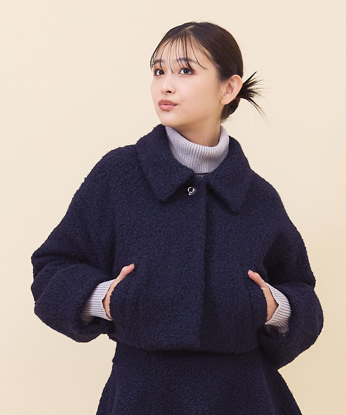 REDYAZEL「ブークレショートコート」|ステンカラーコート|