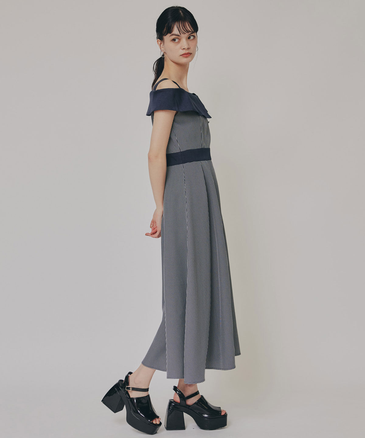 REDYAZEL「バイカラーアシメショルダーワンピース」|ワンピース|