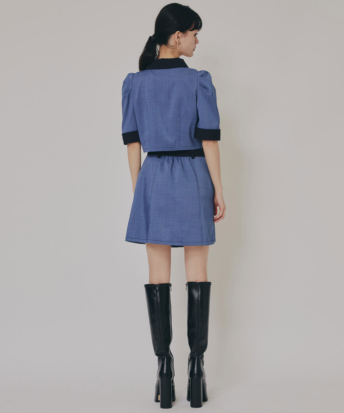 REDYAZEL「バイカラーミニマムジャケット&ミニスカートセットアップ」|ワンピース|