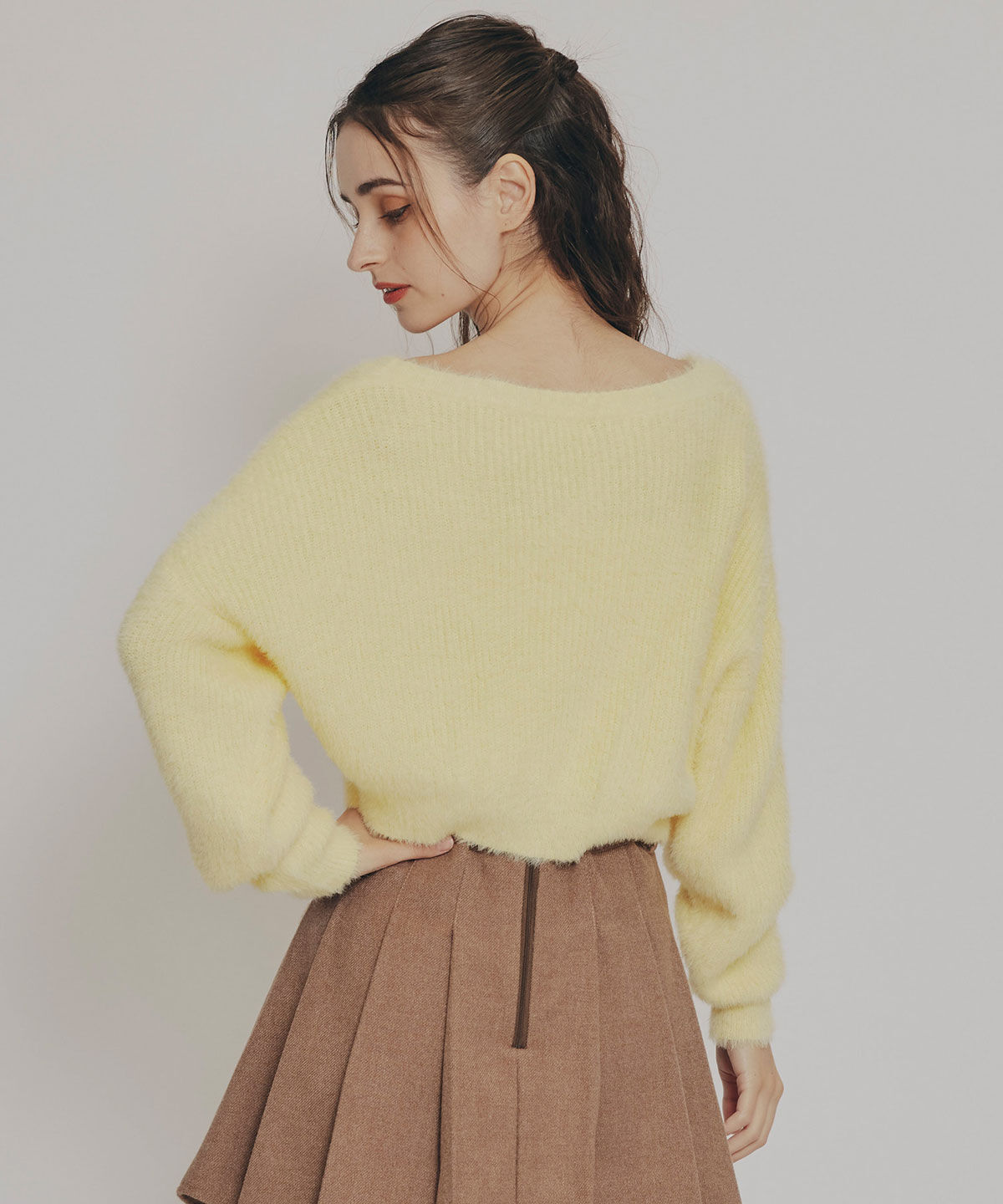 REDYAZEL「フェザーヤーンビジューボタンカーディガン」|カーディガン|