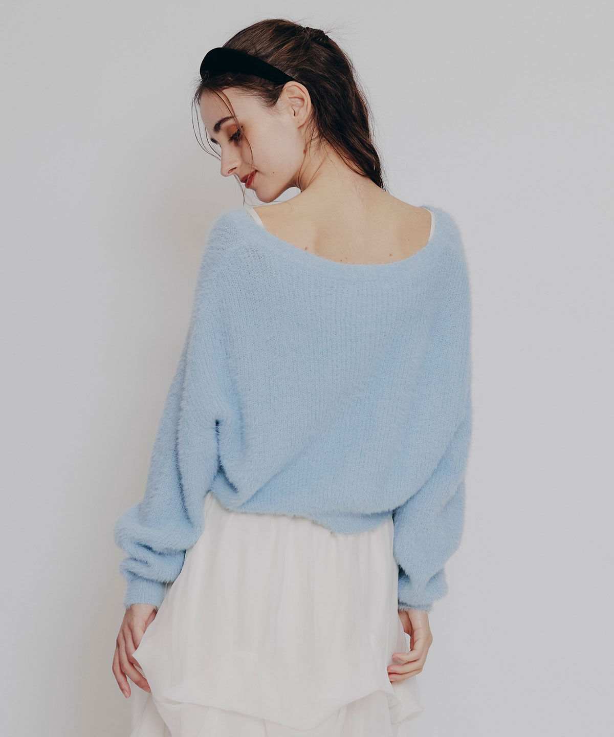 REDYAZEL「フェザーヤーンビジューボタンカーディガン」|カーディガン|