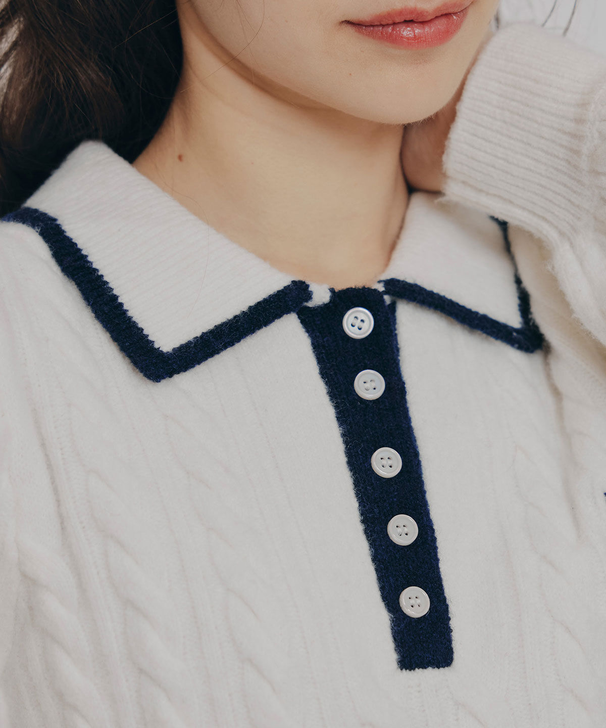 REDYAZEL「［FILA&times;REDYAZEL］ケーブルニットポロミニワンピース」|ワンピース|