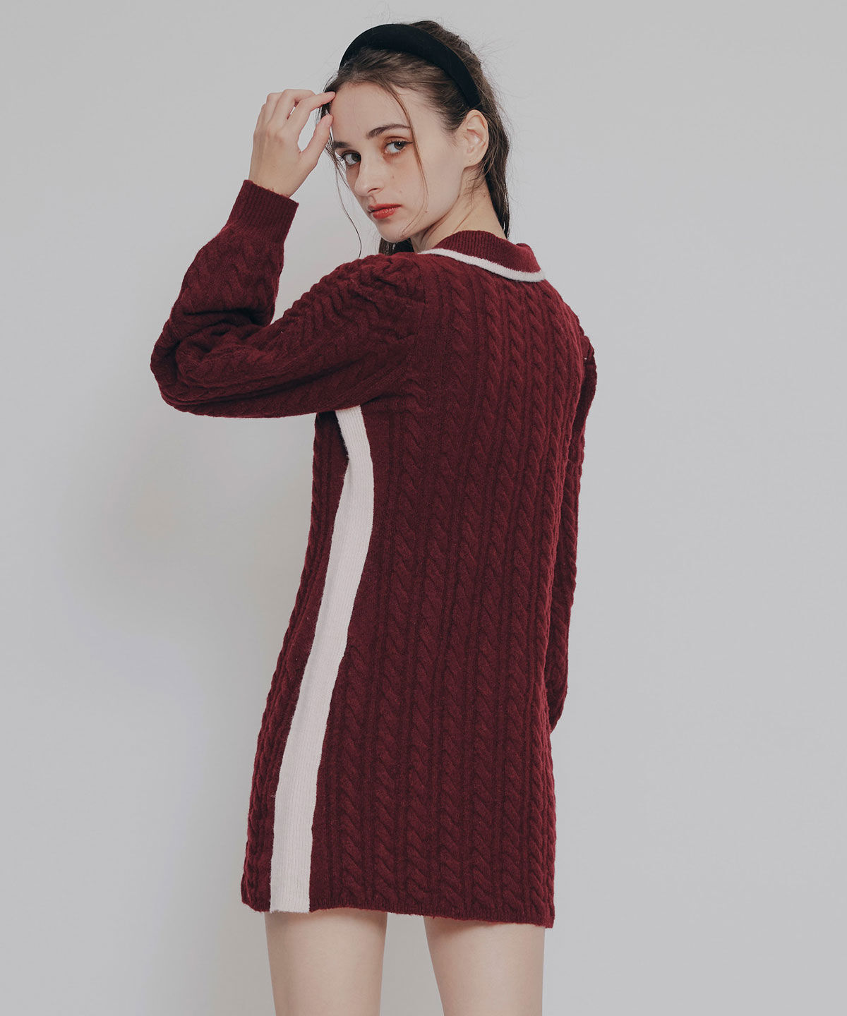 REDYAZEL「［FILA&times;REDYAZEL］ケーブルニットポロミニワンピース」|ワンピース|