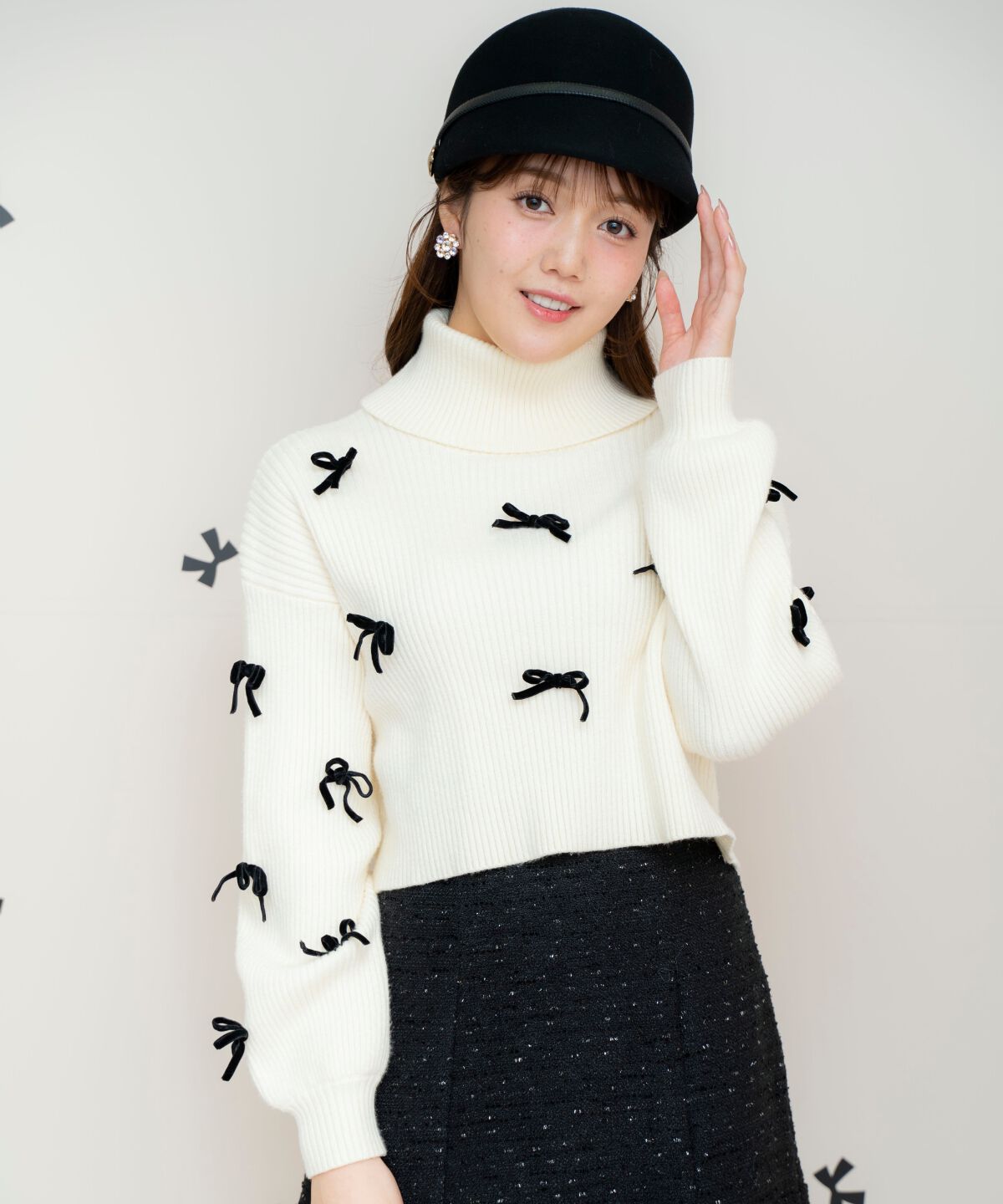 WILLSELECTION「リボンクロップドオフタートルニット」|ニット・セーター|