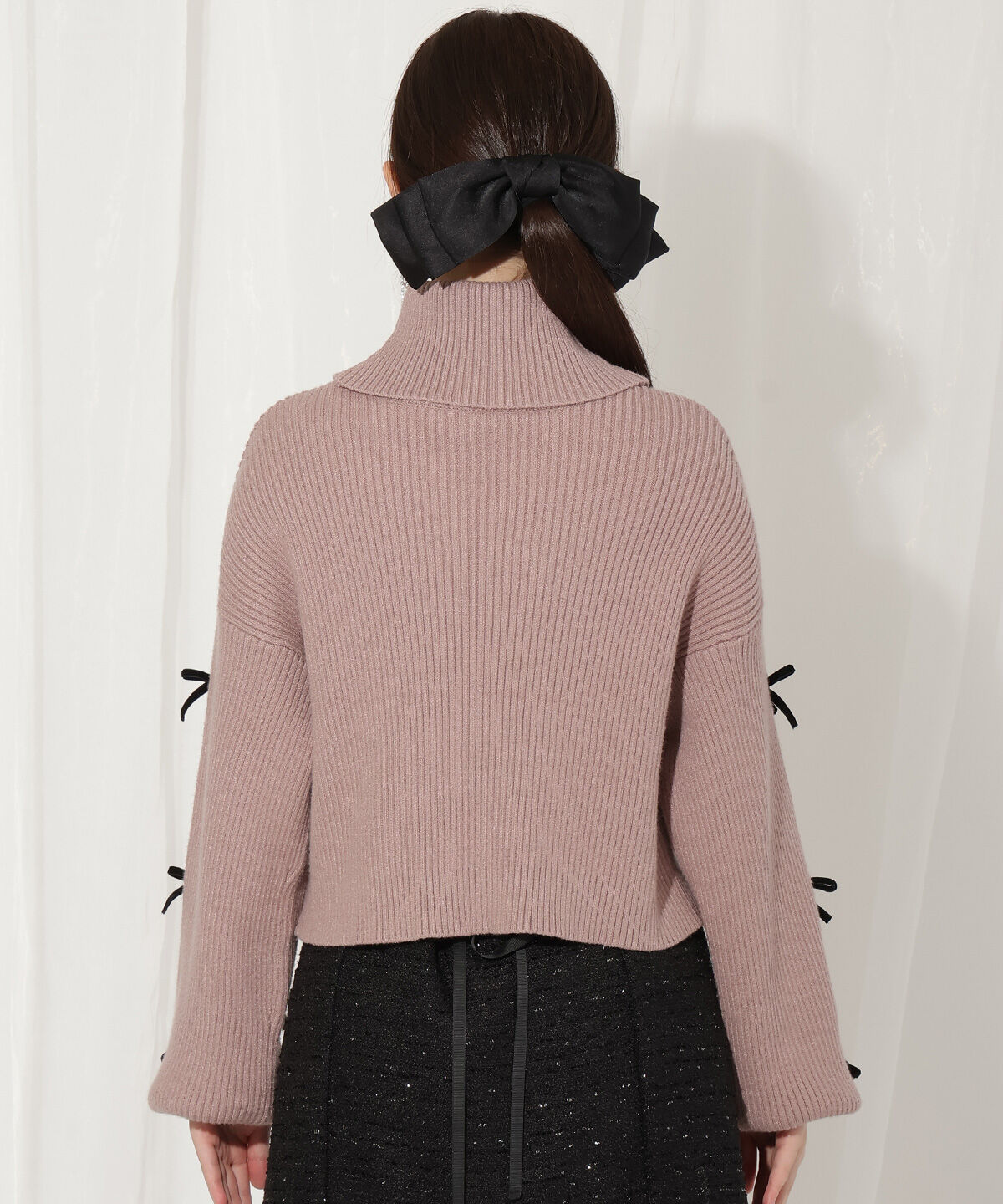 WILLSELECTION「リボンクロップドオフタートルニット」|ニット・セーター|