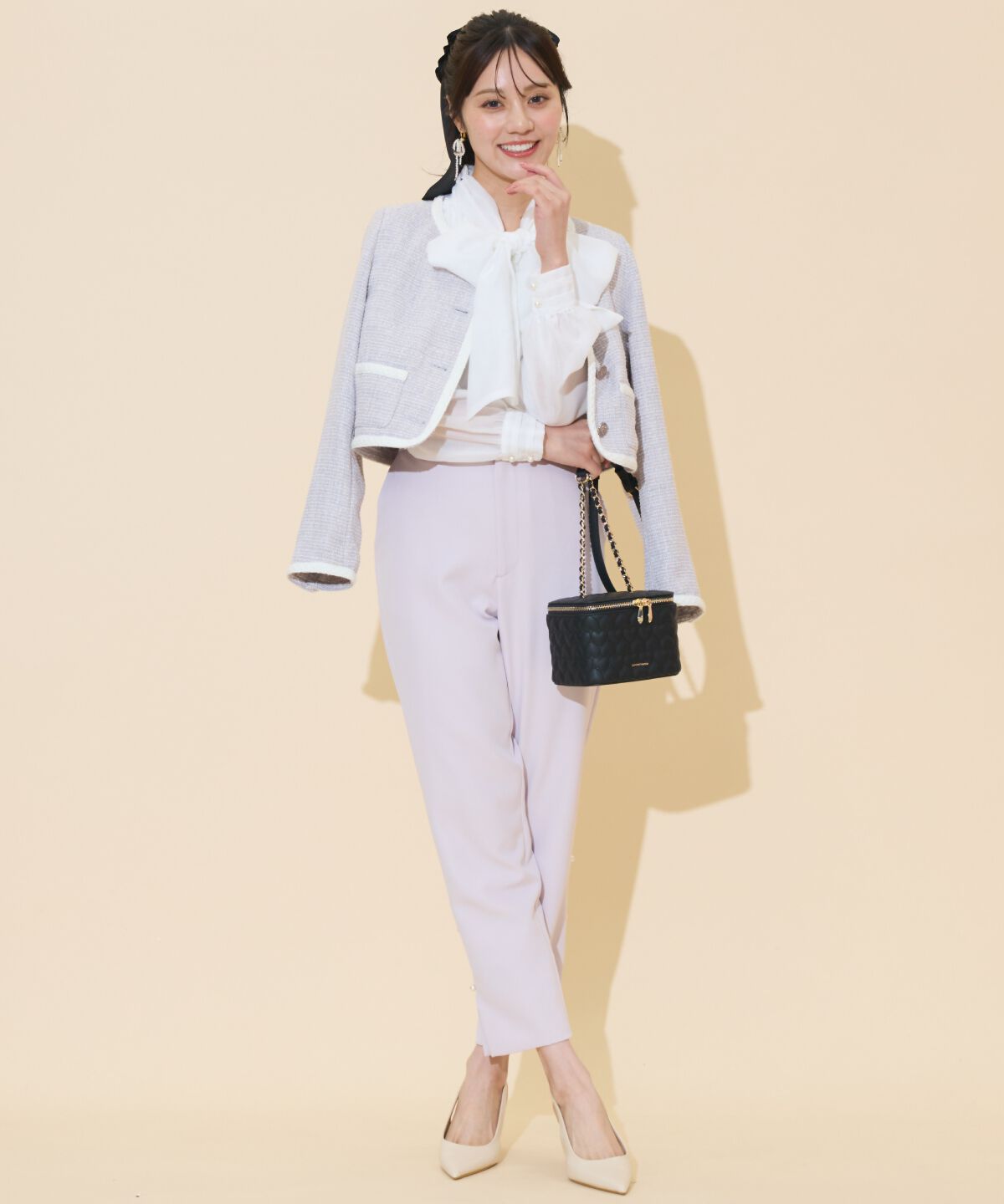 WILLSELECTION「ブレードデザインノーカラーツイードジャケット」|ノーカラージャケット|