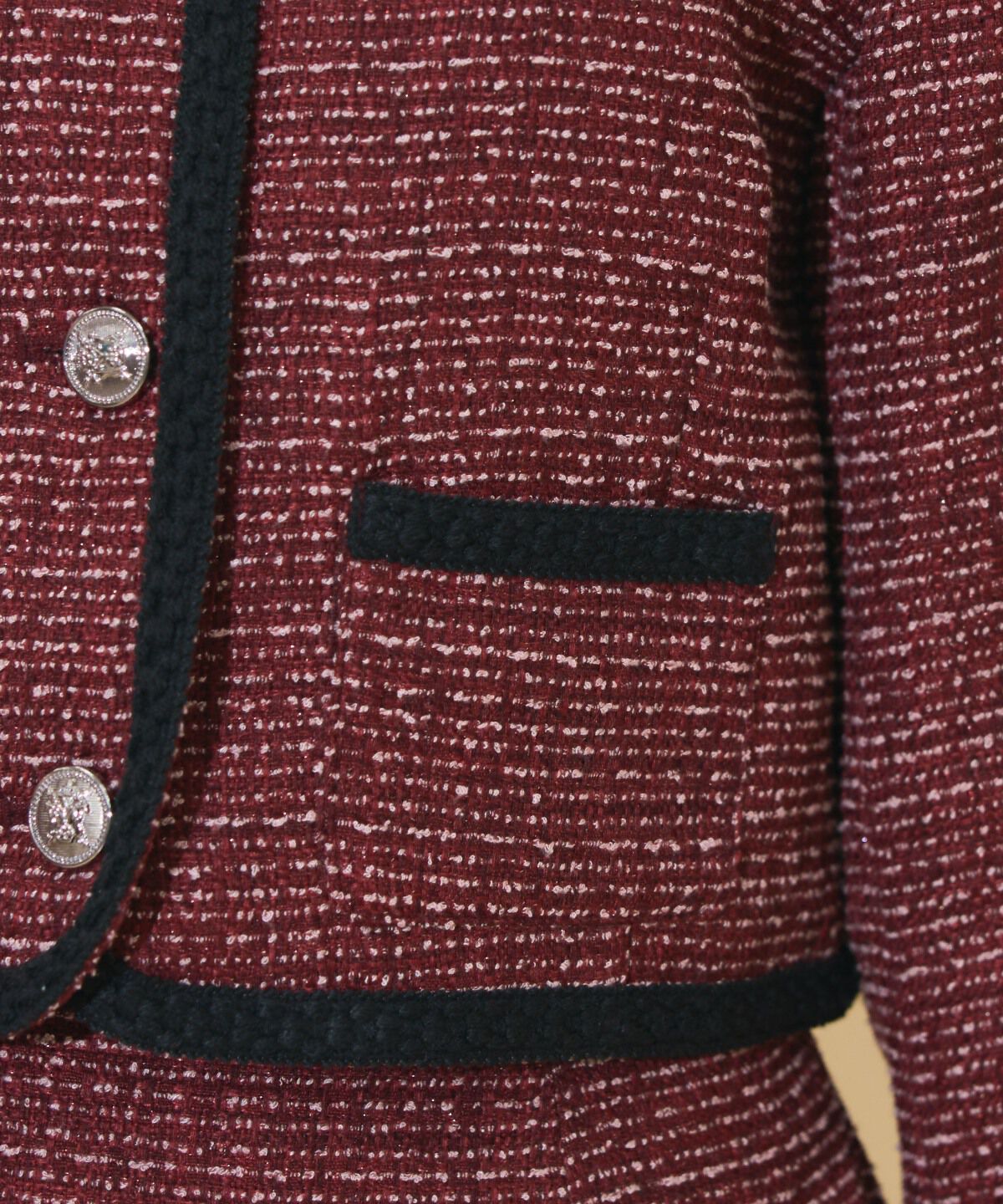 WILLSELECTION「ブレードデザインノーカラーツイードジャケット」|ノーカラージャケット|