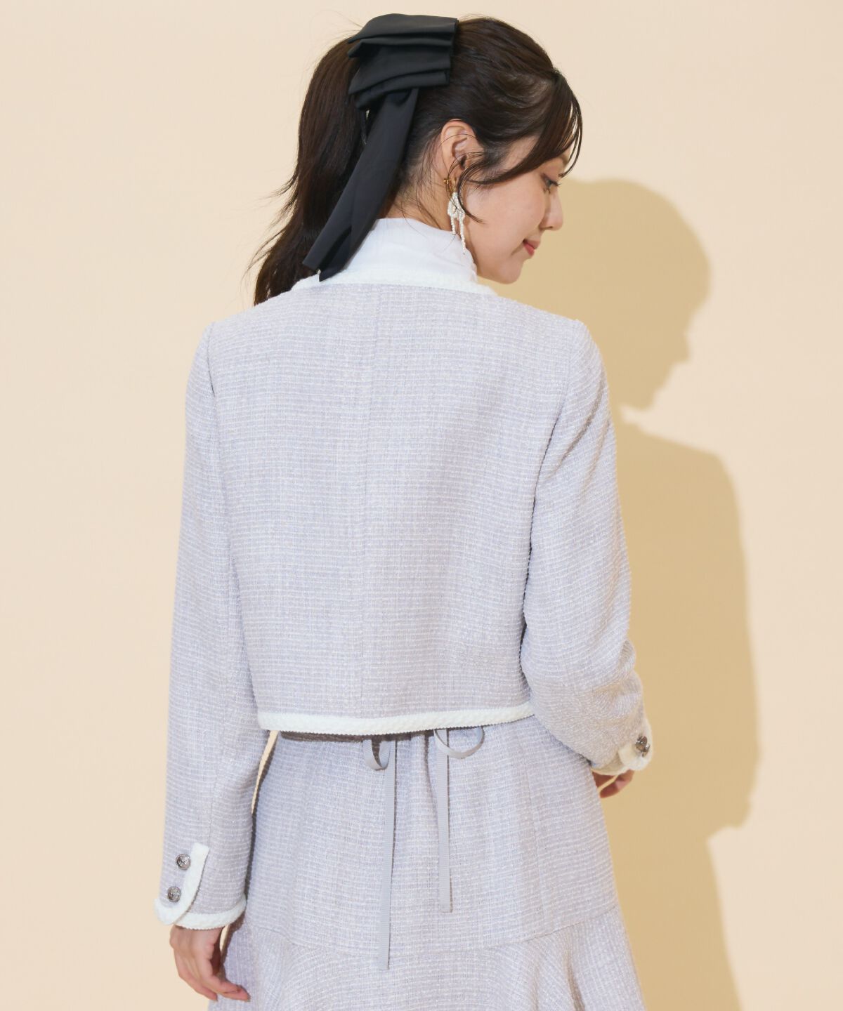 WILLSELECTION「ブレードデザインノーカラーツイードジャケット」|ノーカラージャケット|