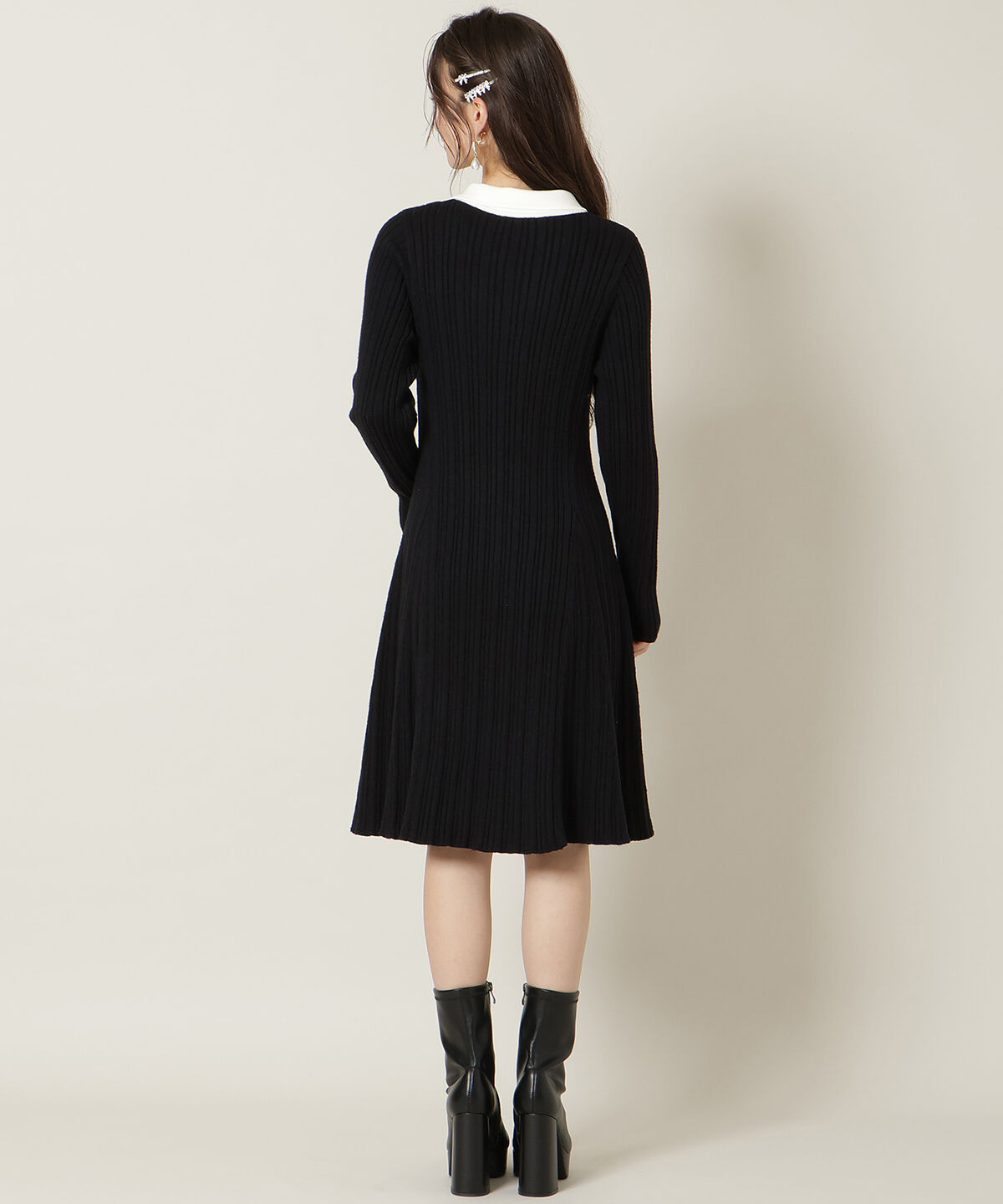 WILLSELECTION「ポロカラーフレアニットワンピース」|ワンピース|