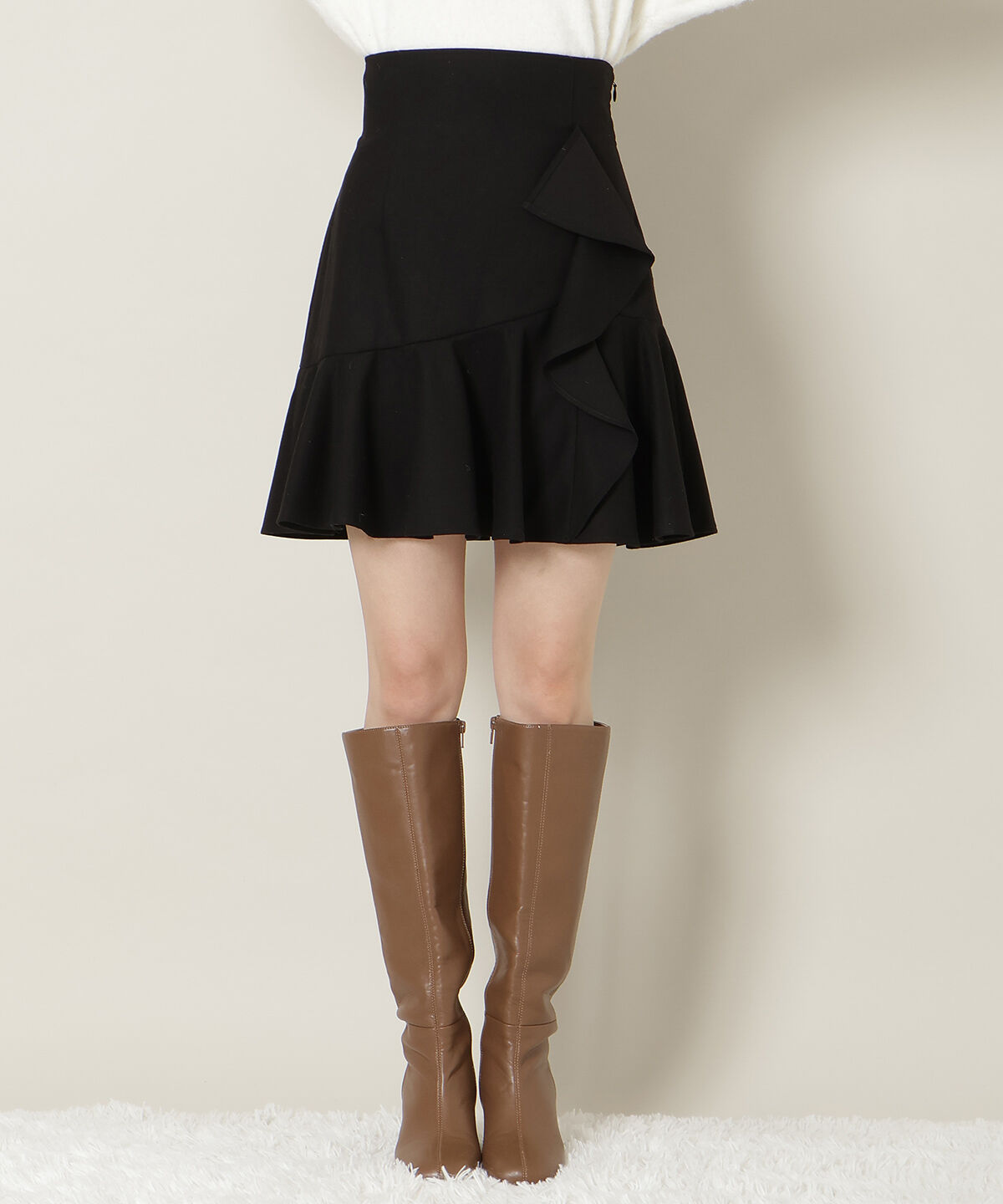 WILLSELECTION「アシメラッフルフリルミニスカート」|フレア|