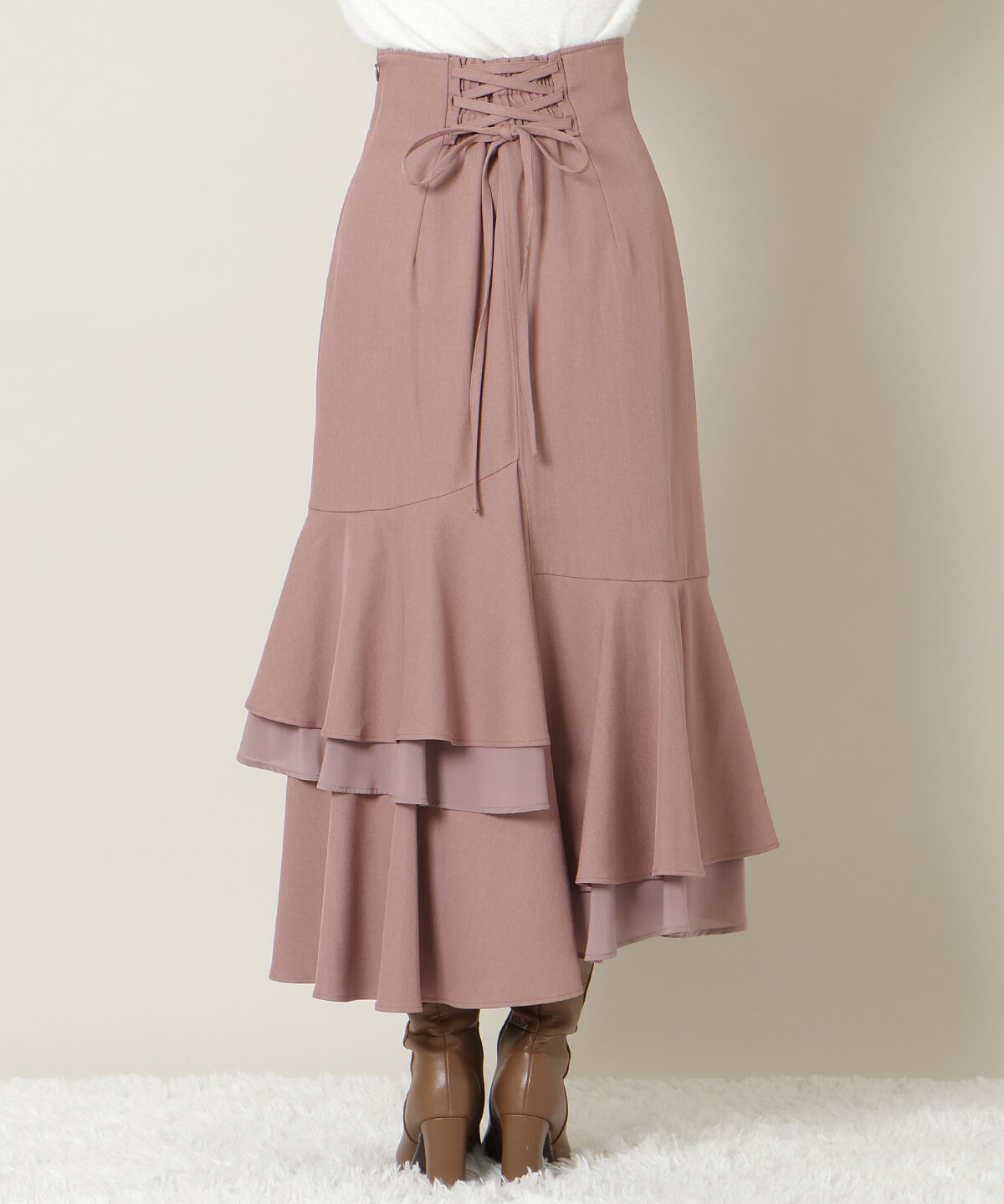 WILLSELECTION「アシンメトリーレイヤードヘムスカート」|フレア|