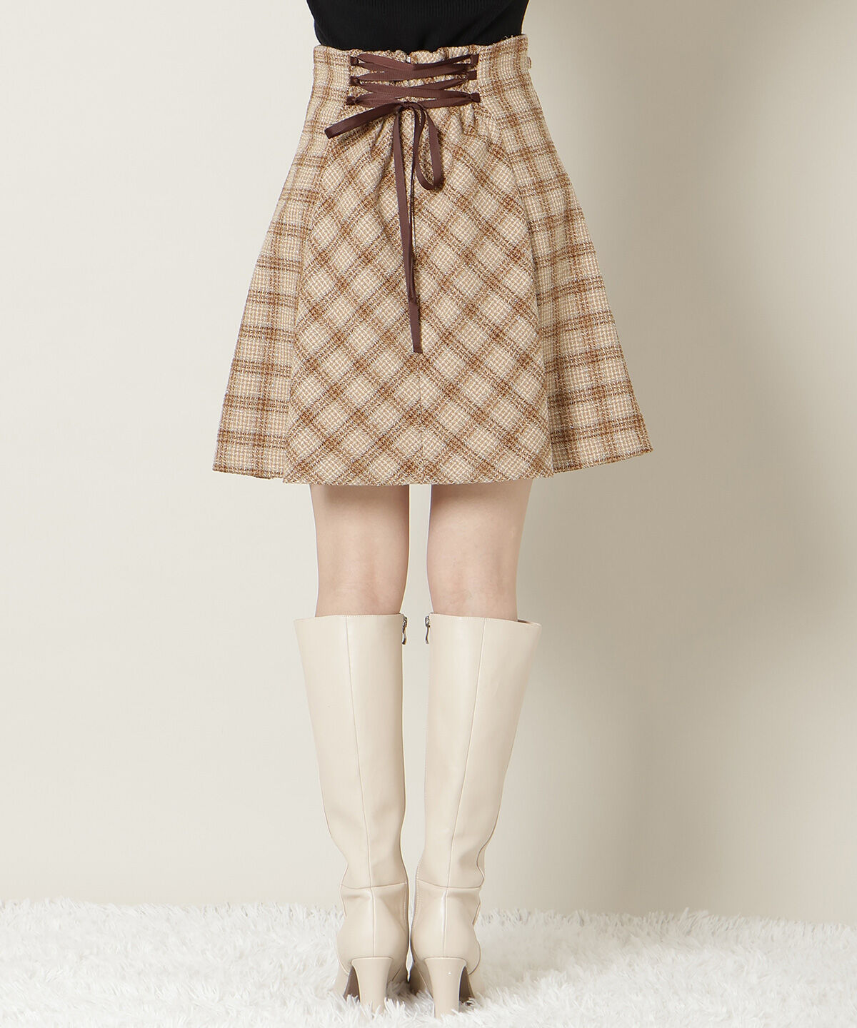 WILLSELECTION「ビットデザインツイードミニスカート」|フレア|