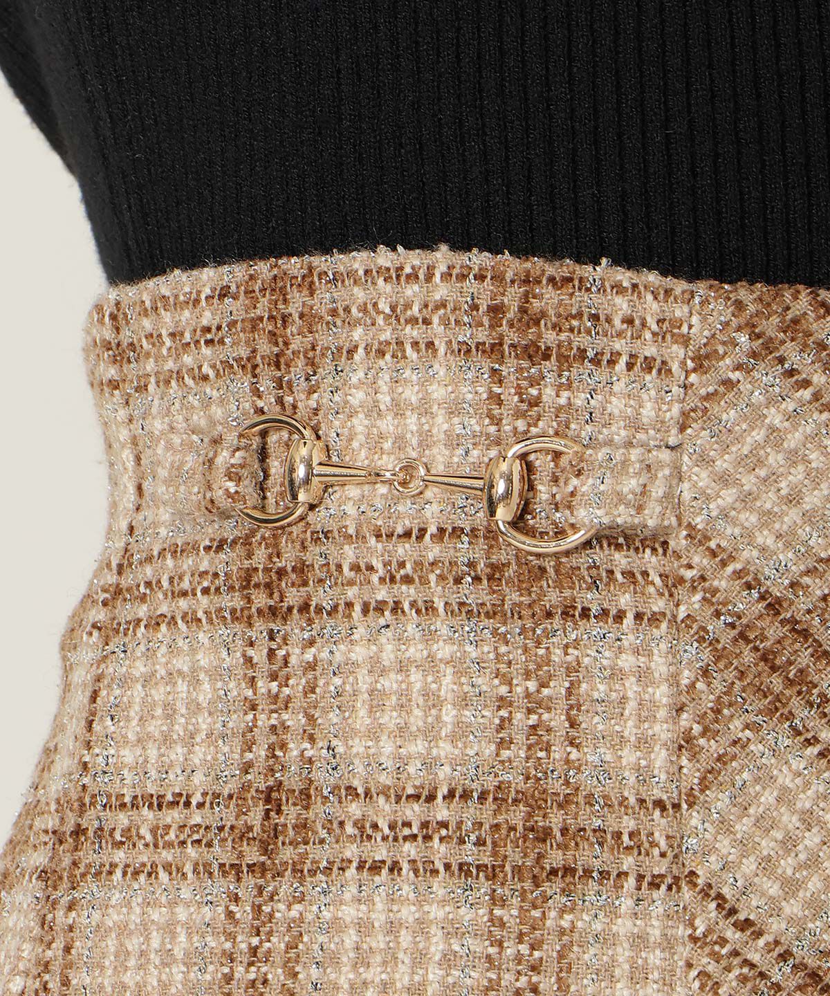 WILLSELECTION「ビットデザインツイードミニスカート」|フレア|