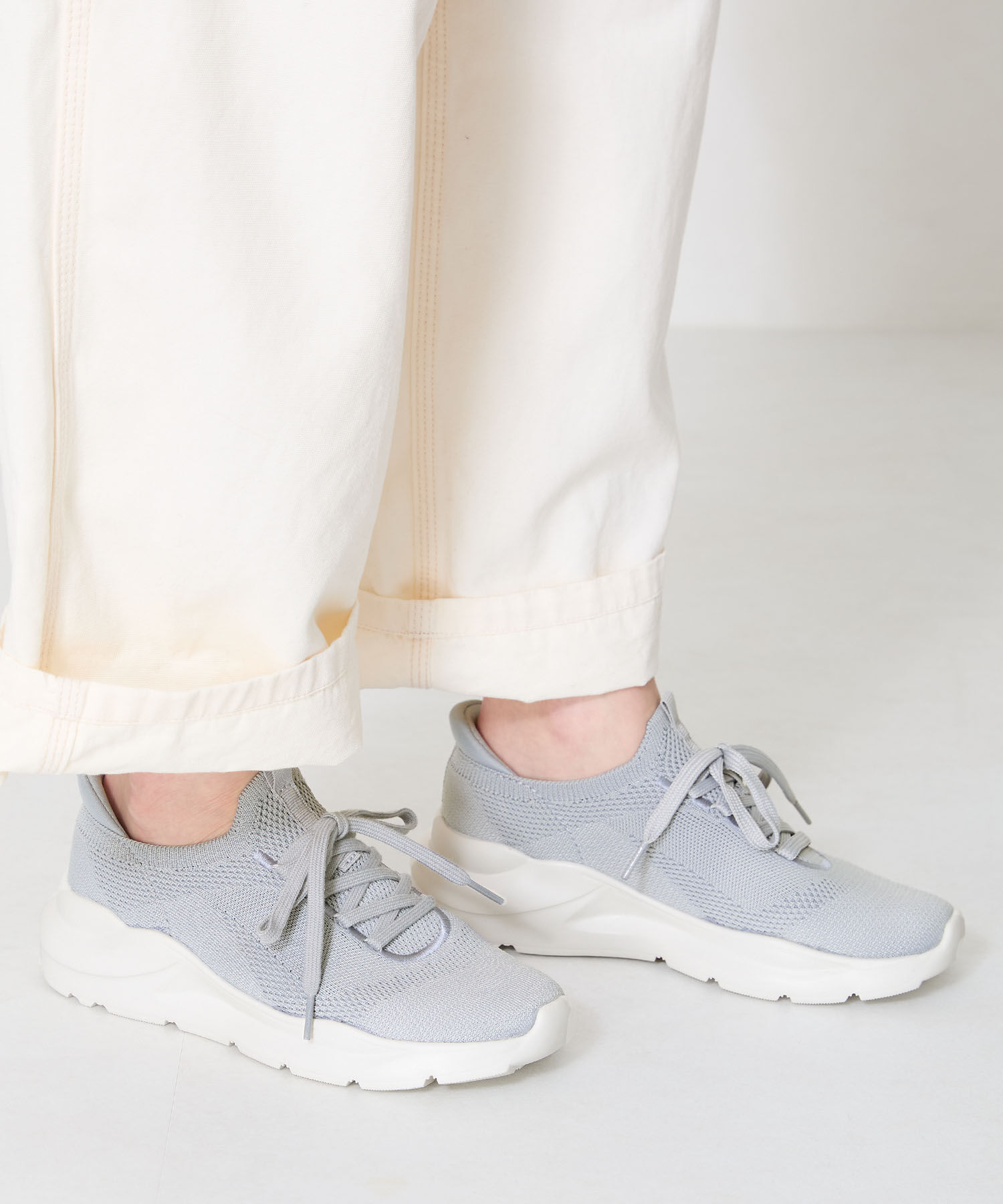 ORiental TRaffic「●再入荷● 【瞬間フィット】 ニットスニーカー /OT3757 軽量 歩きやすい 楽ちん ハンズフリー」|スニーカー|