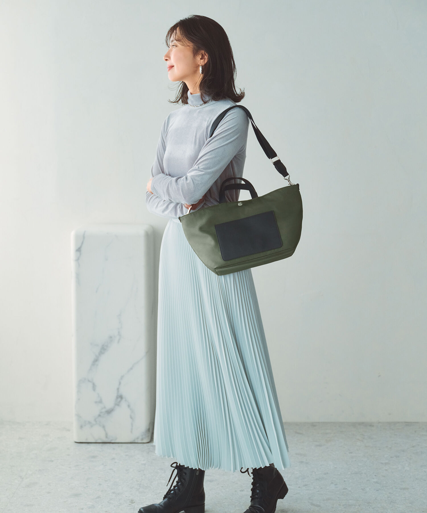 TOPKAPI BREATH「【Breath TOPKAPI sis】【WEB限定】ナイロン レザーポケット ミニ トートバッグ 」|トートバッグ|