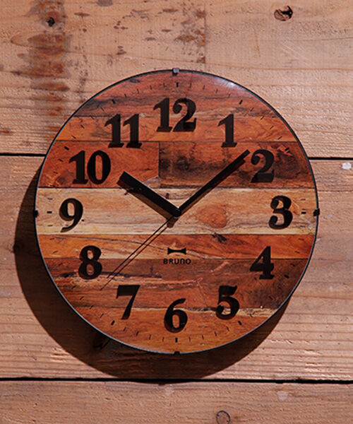 BRUNO「電波ビンテージウッドクロック」|クロック・置時計|BR