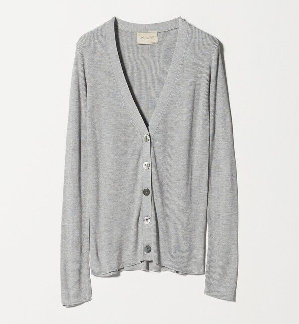 UNITED ARROWS「シルクリブ Vネック カーディガン」|カーディガン|