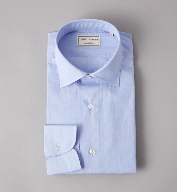 UNITED ARROWS「ALBINI/ヘアラインストライプ　セミワイドカラーシャツ」|シャツ・ブラウス|LT.BLUE