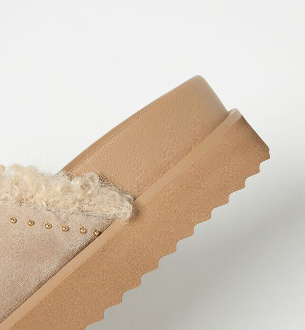 UNITED ARROWS「フェイクファー 2ライン スタッズ サンダル」|サンダル|